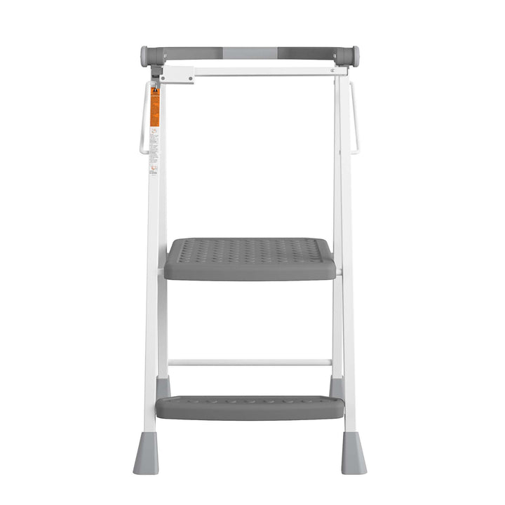 COSCO 2-Step Kitchen Stepper™ Folding Step Stool, Safety Kit Series, Ages 4+, Grey