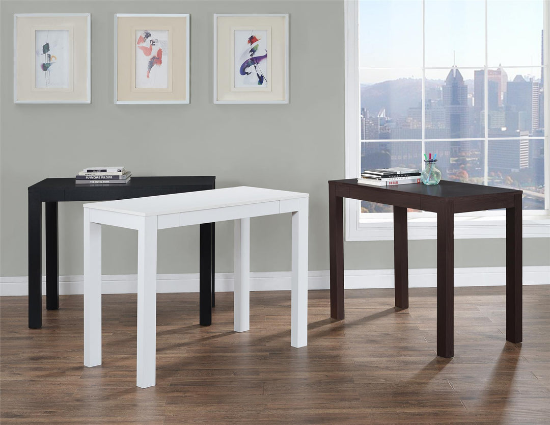 Parsons Minimalistic Desk with Drawer - White