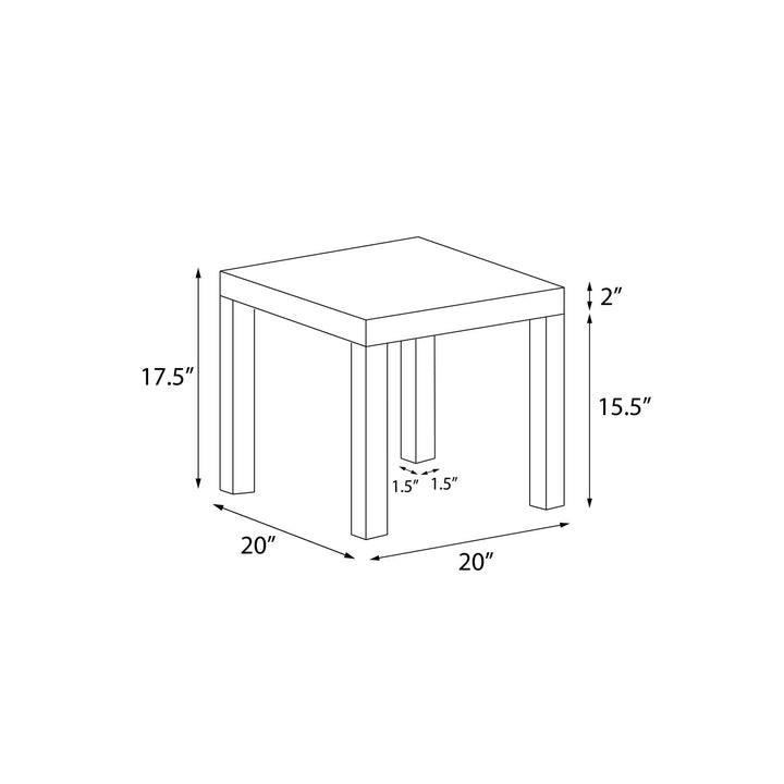 Parsons Hollow Core End Table with Large Top - Espresso