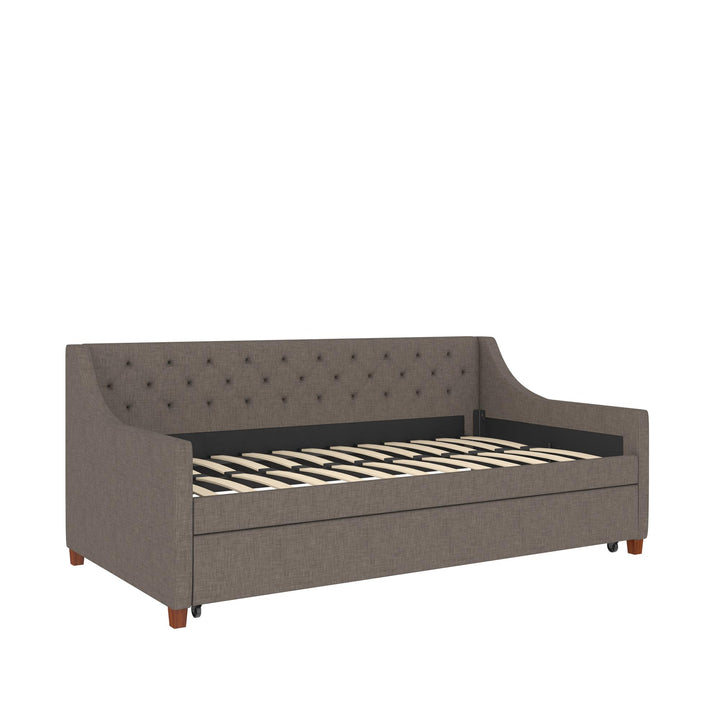 Her Majesty Daybed and Trundle - Grey Linen - Twin