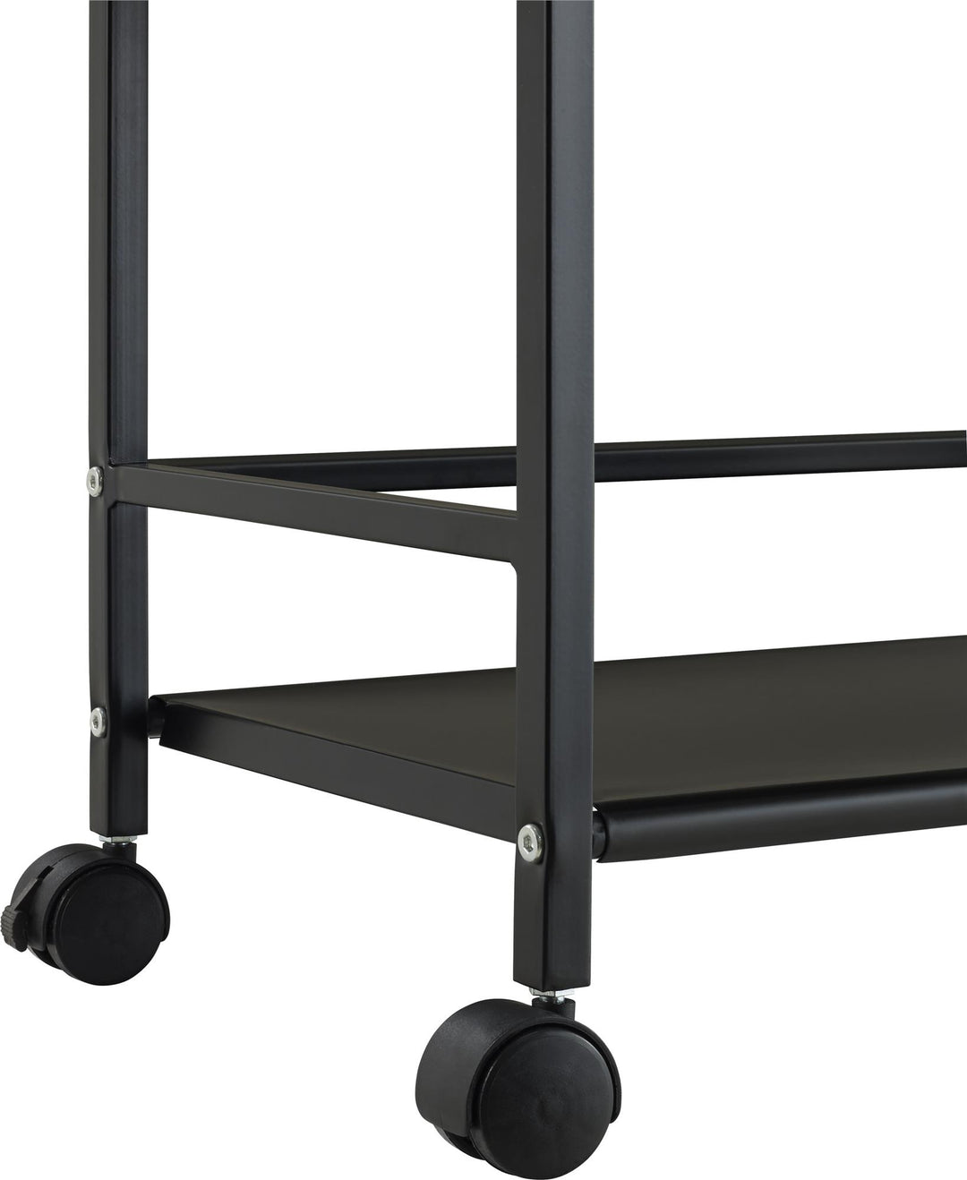 Marshall 3 Shelf Industrial Metal Rolling Utility Cart - Black