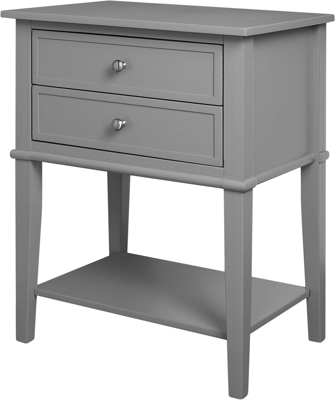 Franklin Accent Table with 2 Drawers - Gray