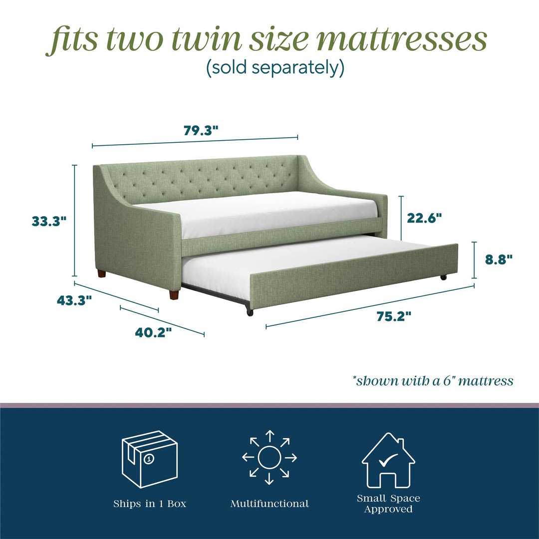 Her Majesty Daybed and Trundle - Green - Twin