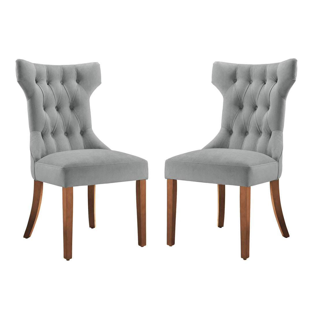 Clairborne Tufted Hourglass Dining Chair, Set of 2 - Gray - Set of 2