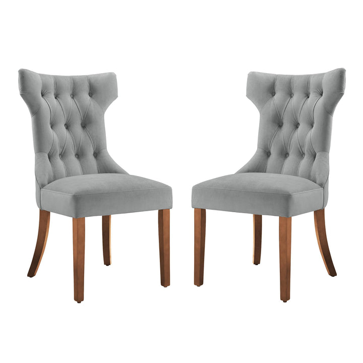 Clairborne Tufted Hourglass Dining Chair, Set of 2 - Gray - Set of 2
