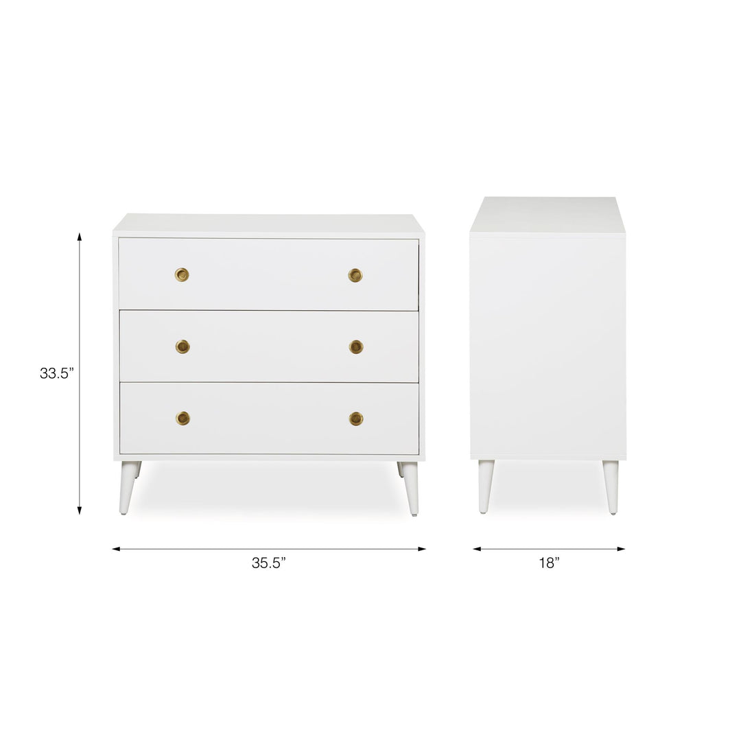 Harper 3-Drawer Storage Dresser - White