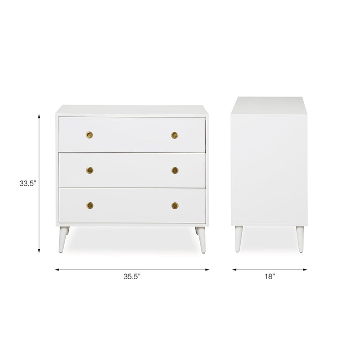 Harper 3-Drawer Storage Dresser - White