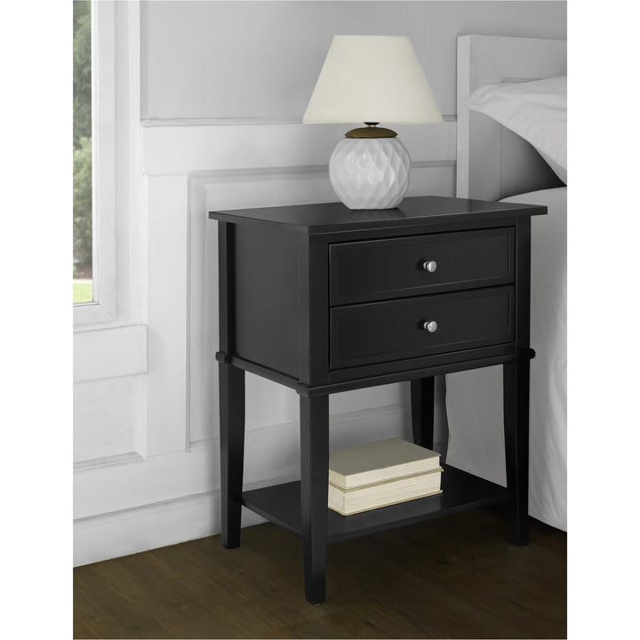 Franklin Accent Table with 2 Drawers - Black