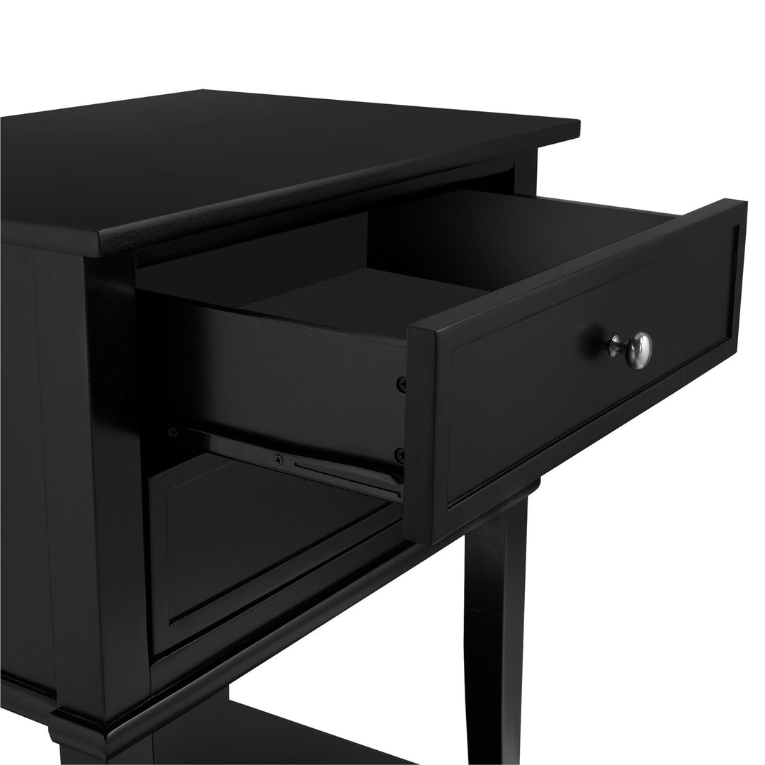 Franklin Accent Table with 2 Drawers - Black