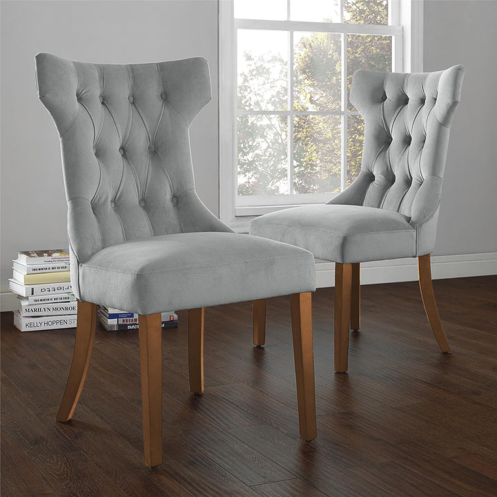 Clairborne Tufted Hourglass Dining Chair, Set of 2 - Gray - Set of 2