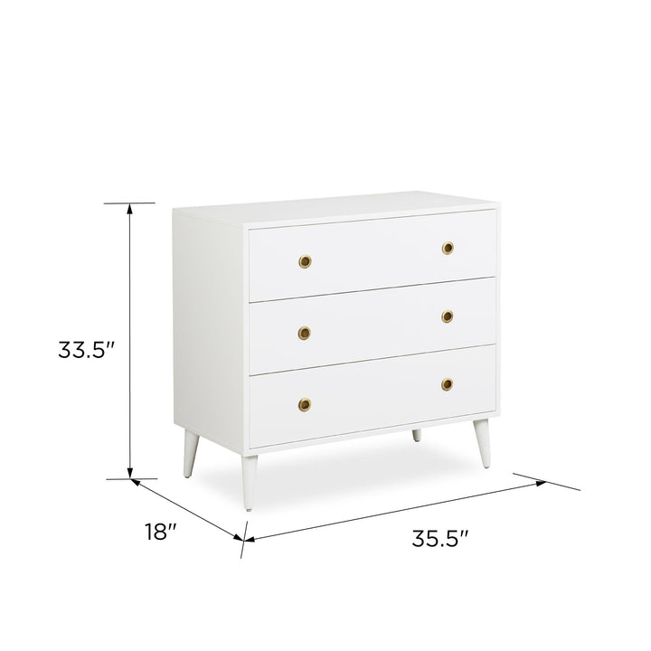Harper 3-Drawer Storage Dresser - White