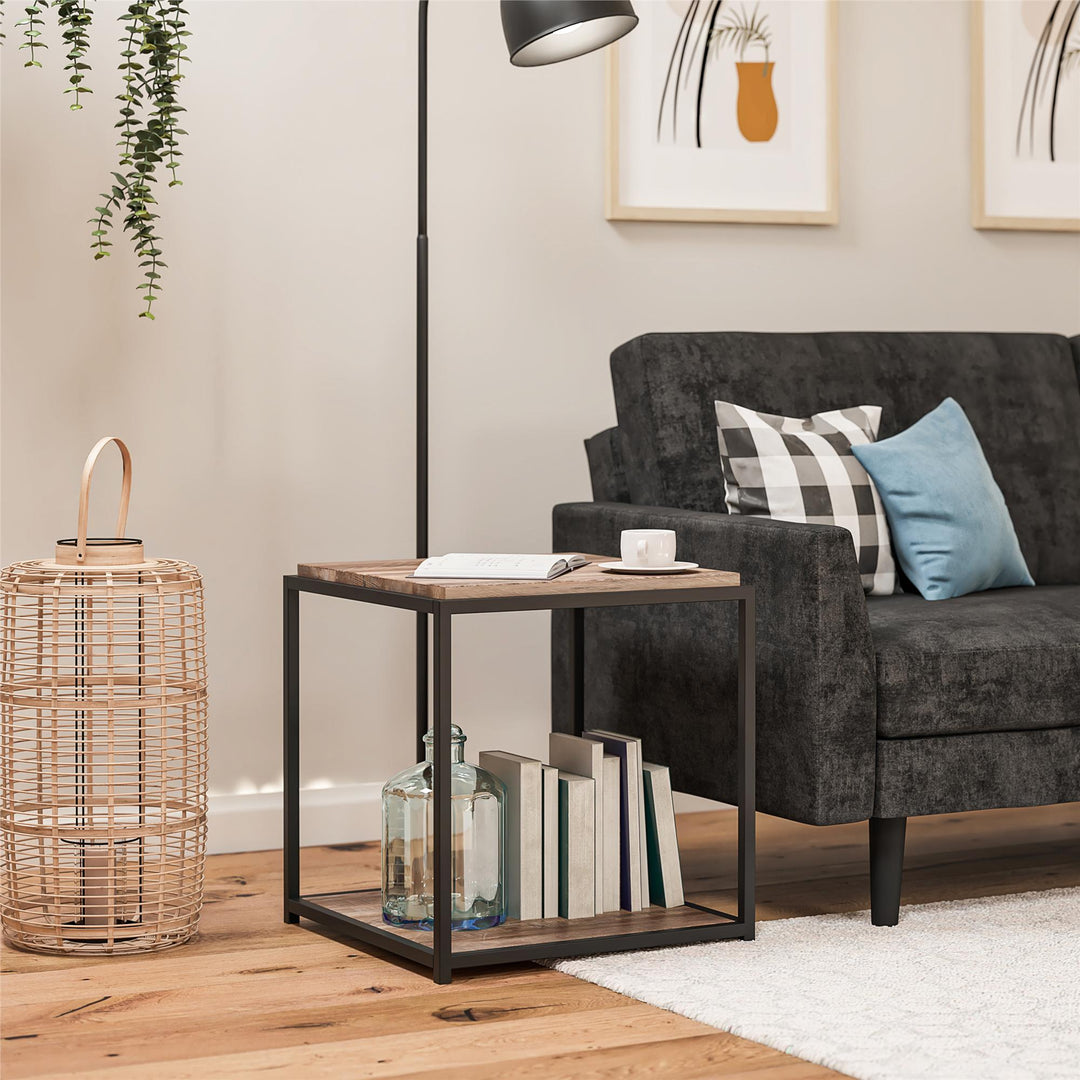 Fayette End Table with Woodgrain Finish - Weathered Oak