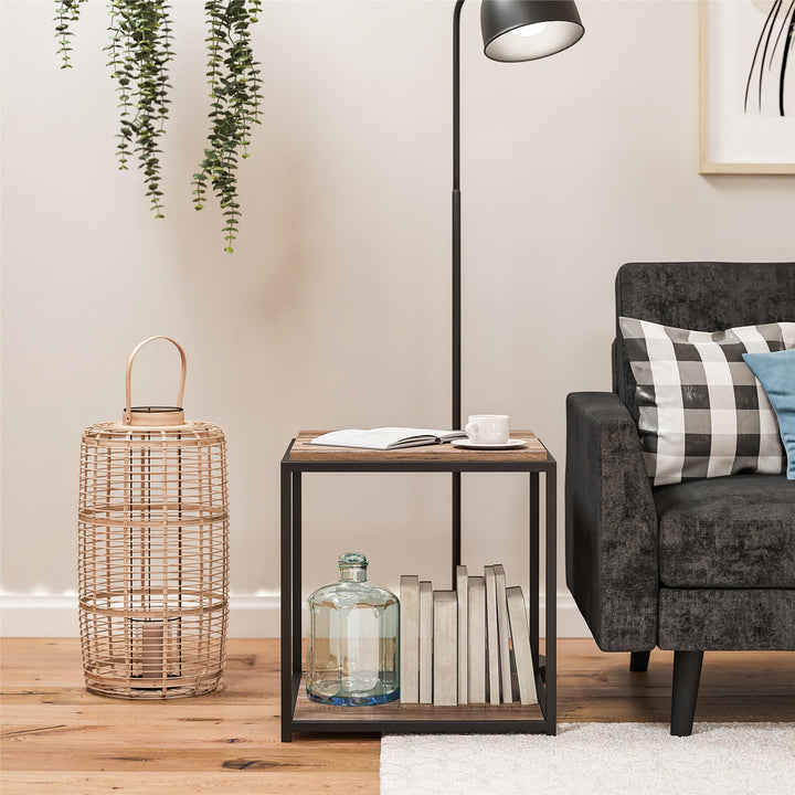 Fayette End Table with Woodgrain Finish - Weathered Oak
