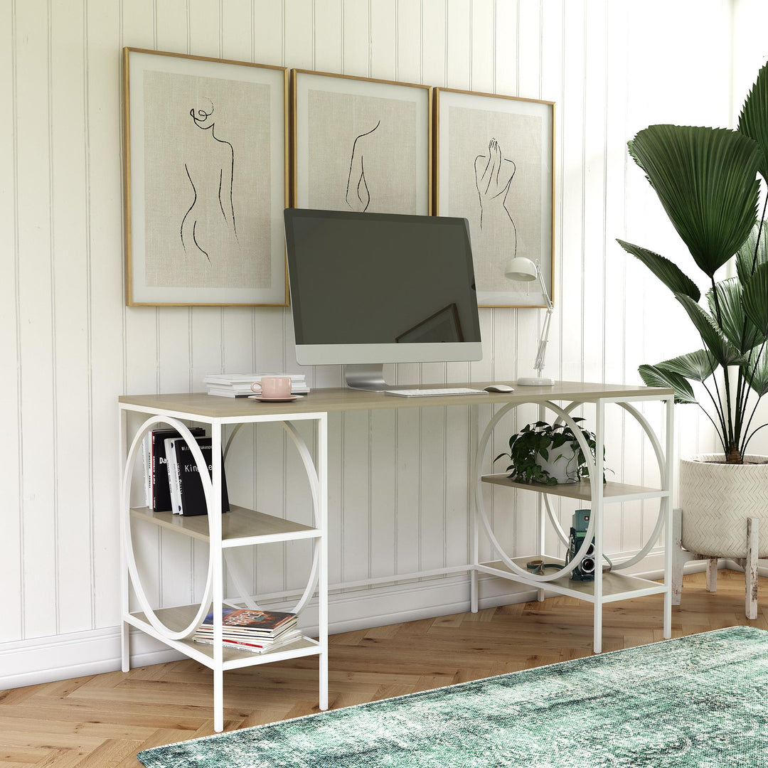 Strafford Double Pedestal Desk - Pale Oak