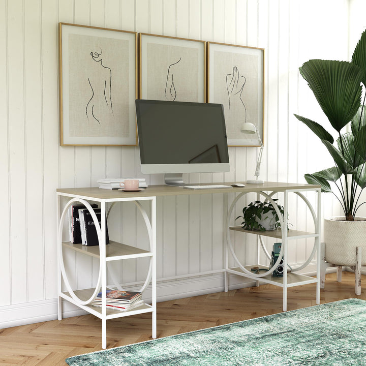 Strafford Double Pedestal Desk - Pale Oak