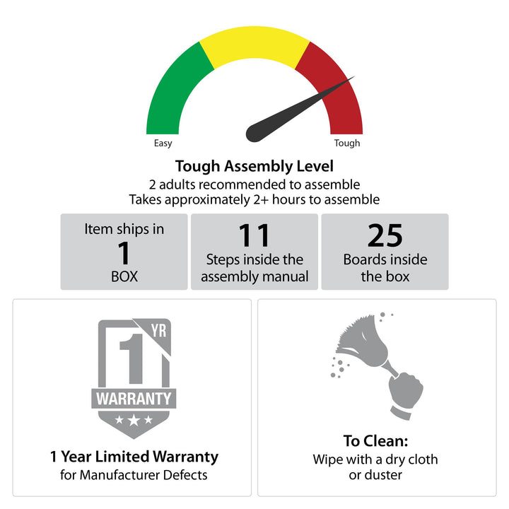 London Hobby Bookcase and Crafting Desk with Cubbies - Espresso