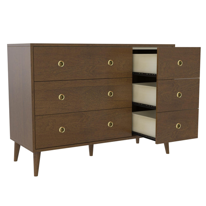 Harper 6-Drawer Storage Dresser - Walnut