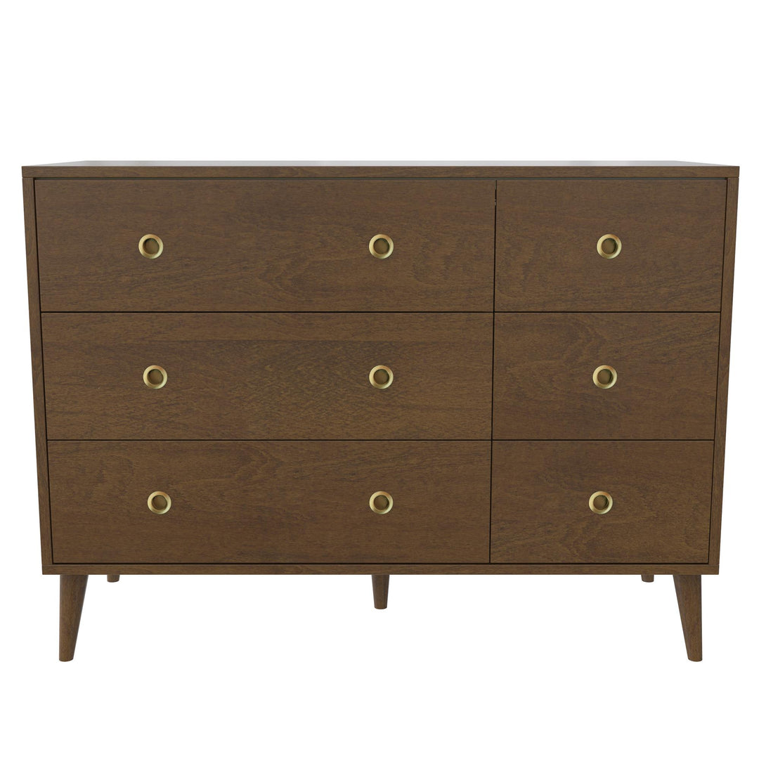 Harper 6-Drawer Storage Dresser - Walnut