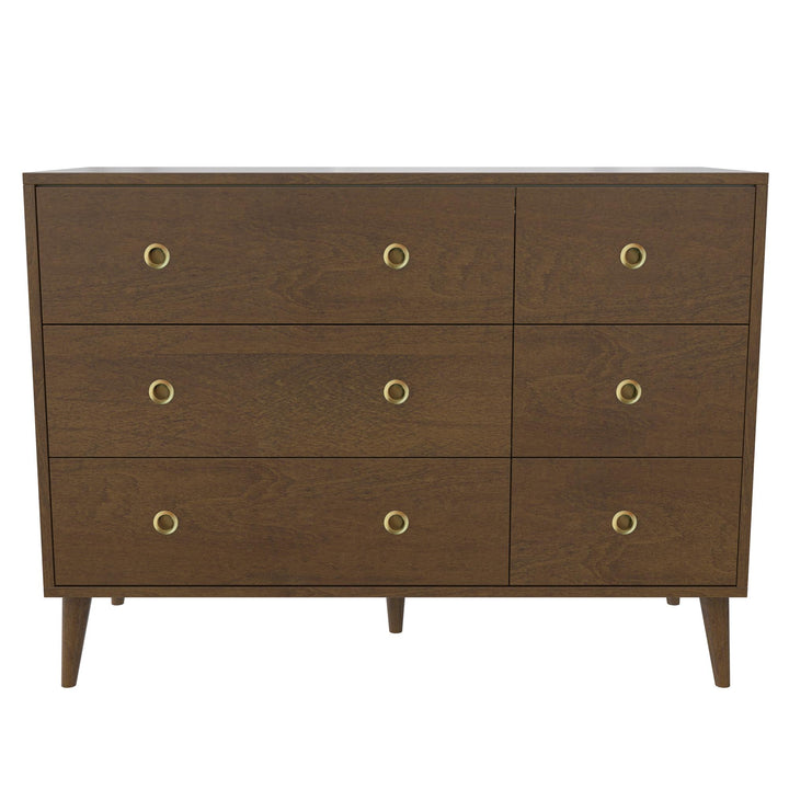 Harper 6-Drawer Storage Dresser - Walnut