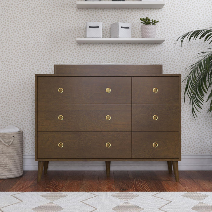 Harper 6-Drawer Storage Dresser - Walnut