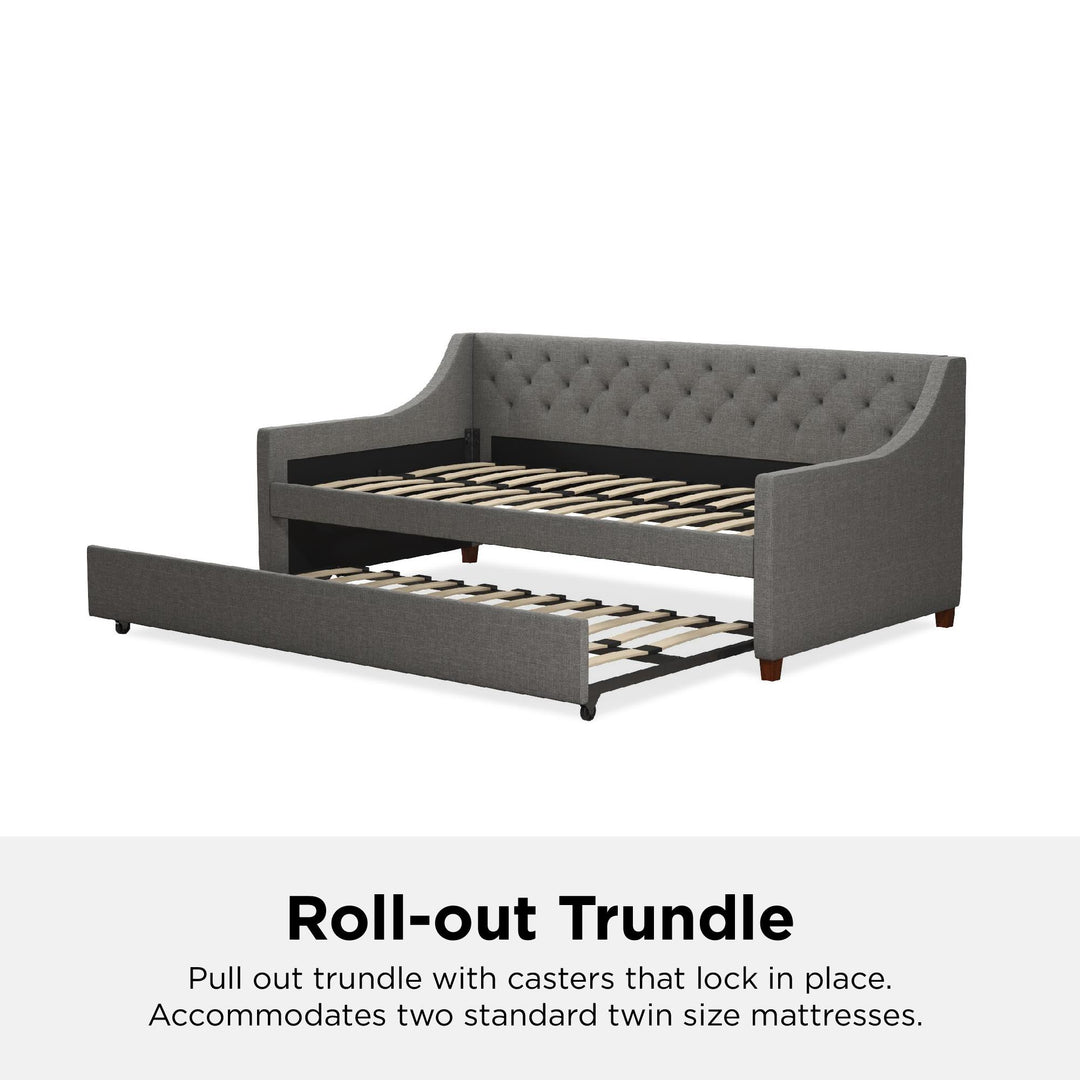 Her Majesty Daybed and Trundle - Grey Linen - Twin