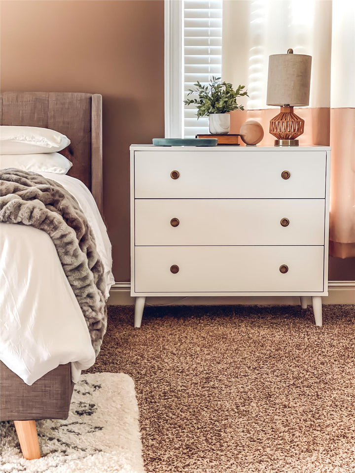 Harper 3-Drawer Storage Dresser - White