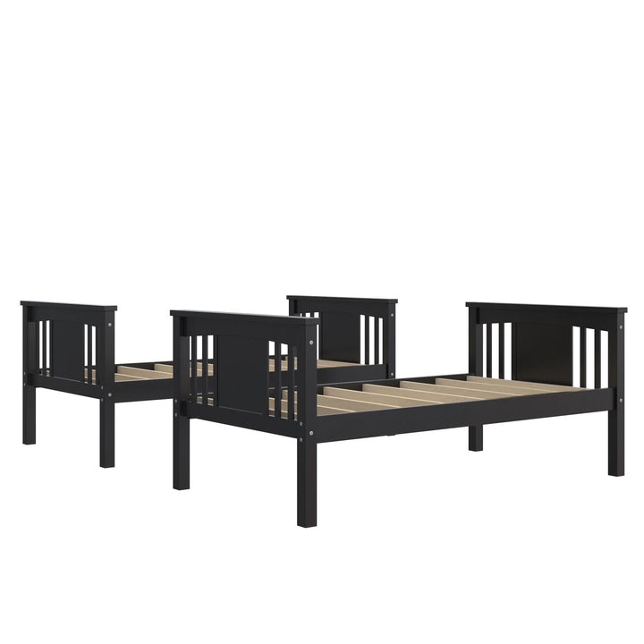 Tadeo Twin Size Bunk Bed for Kids - Black - Twin-Over-Twin