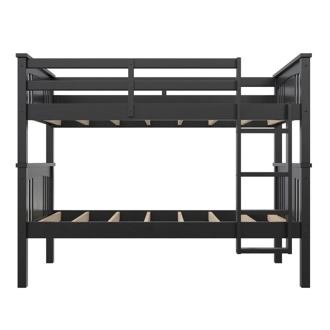 Tadeo Twin Size Bunk Bed for Kids - Black - Twin-Over-Twin