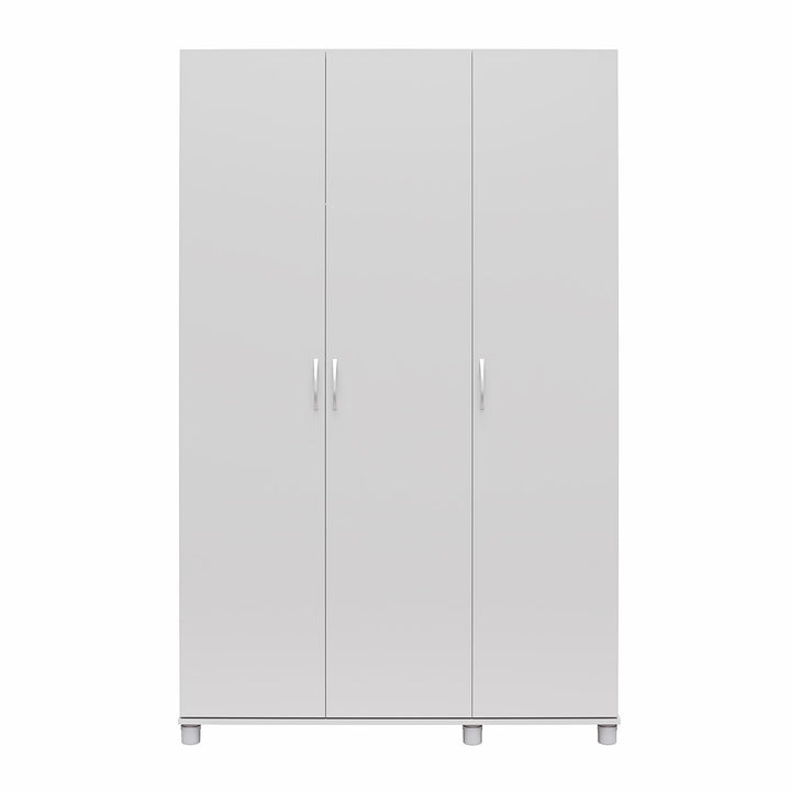 Basin 3 Door Wardrobe with Clothing Rod & Adjustable Shelving - Dove Gray