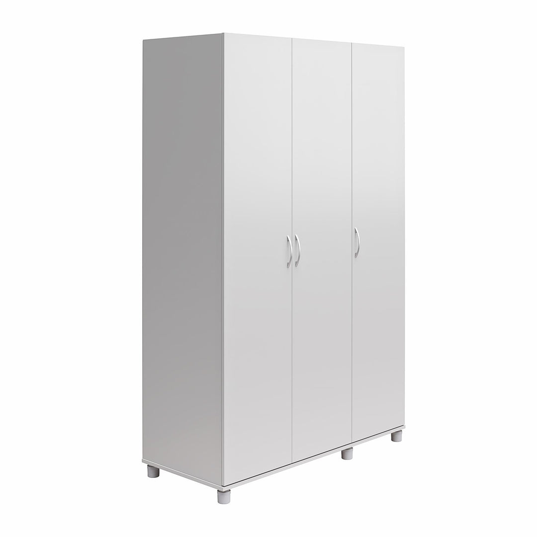 Basin 3 Door Wardrobe with Clothing Rod & Adjustable Shelving - Dove Gray