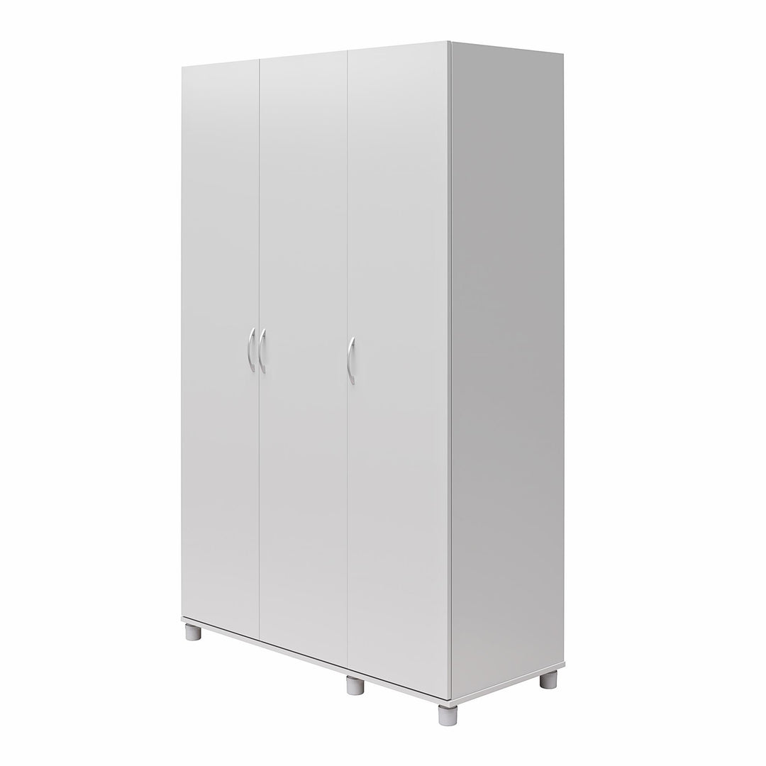 Basin 3 Door Wardrobe with Clothing Rod & Adjustable Shelving - Dove Gray
