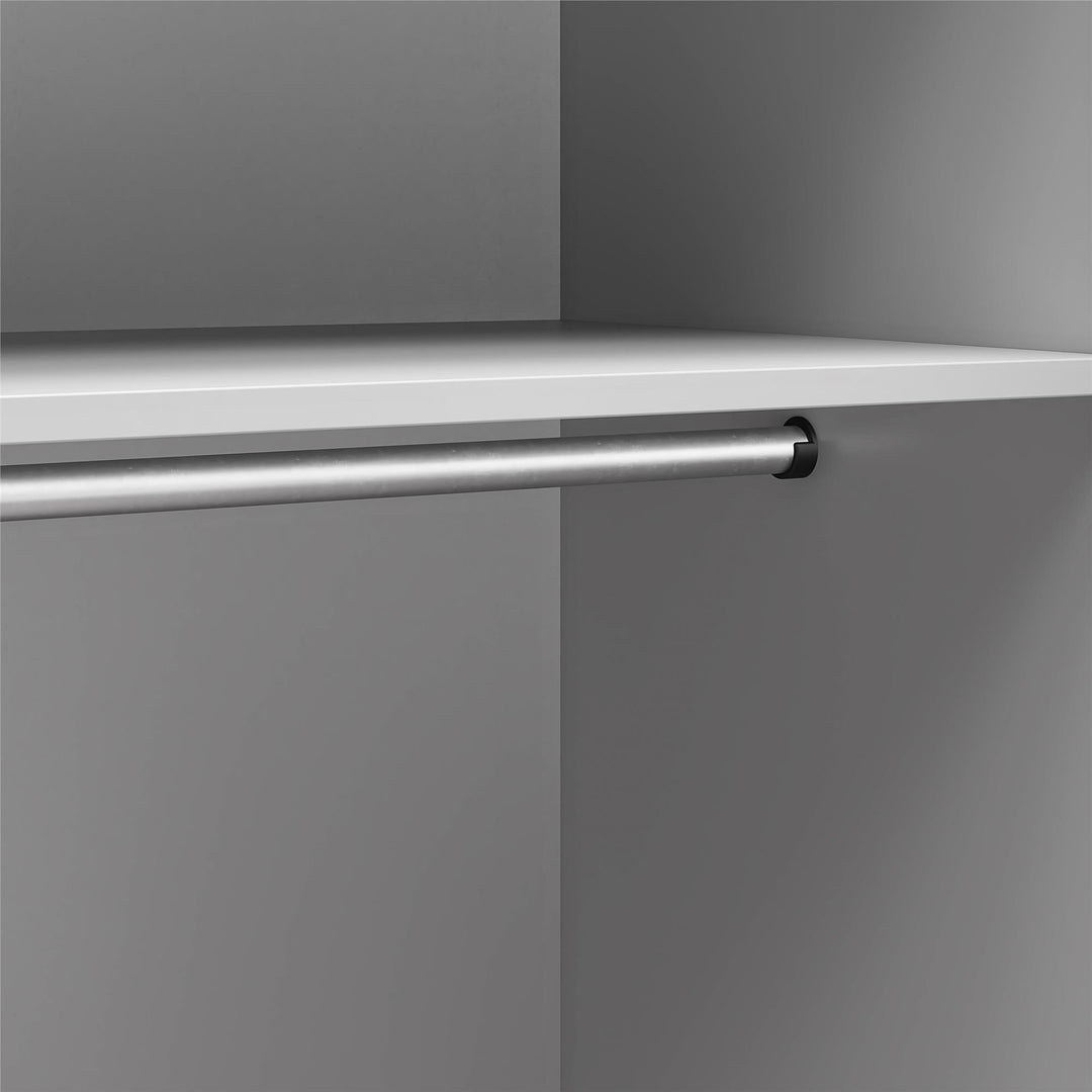 Basin 3 Door Wardrobe with Clothing Rod & Adjustable Shelving - Dove Gray