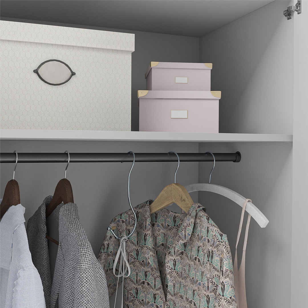 Basin 3 Door Wardrobe with Clothing Rod & Adjustable Shelving - Dove Gray