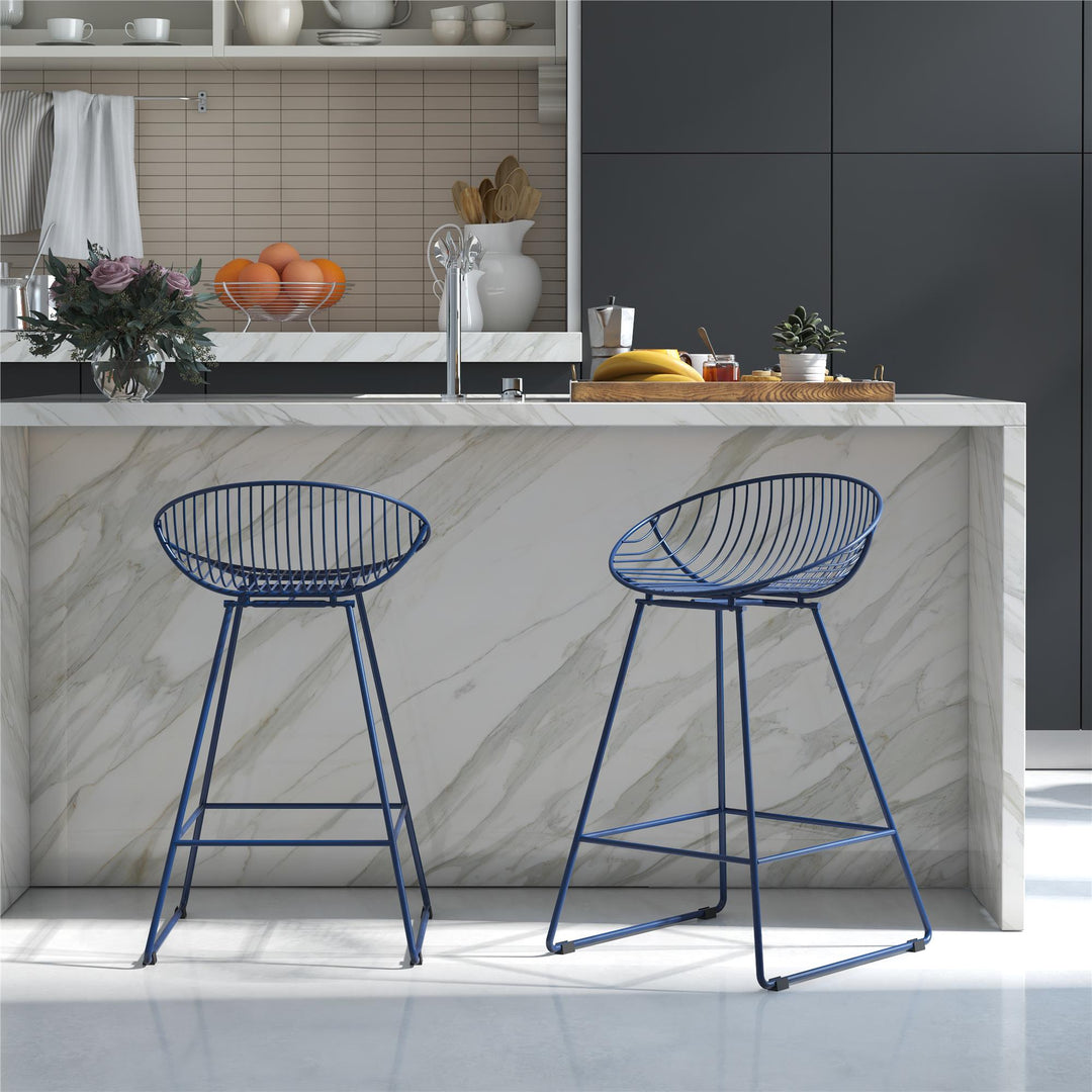Ellis Wire Counter Height Bar Stool - Navy