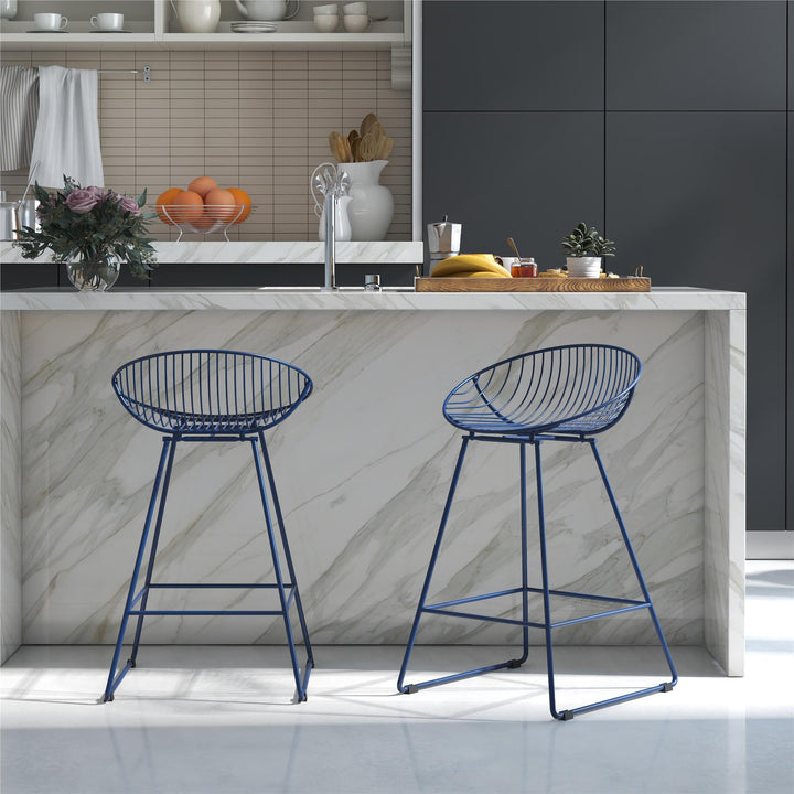 Ellis Wire Counter Height Bar Stool - Navy