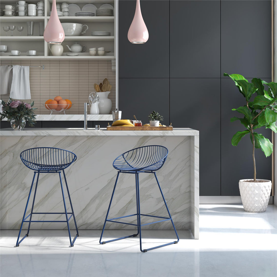 Ellis Wire Counter Height Bar Stool - Navy
