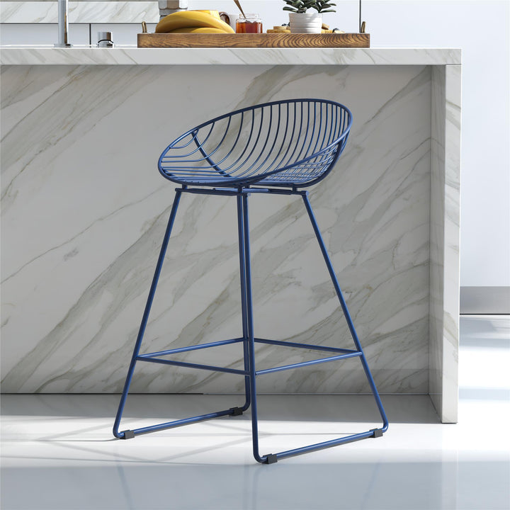 Ellis Wire Counter Height Bar Stool - Navy