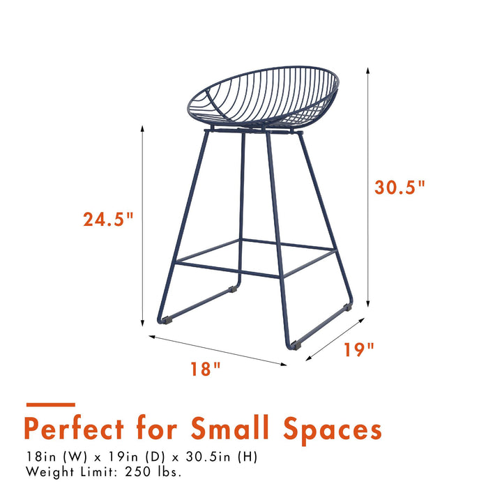Ellis Wire Counter Height Bar Stool - Navy