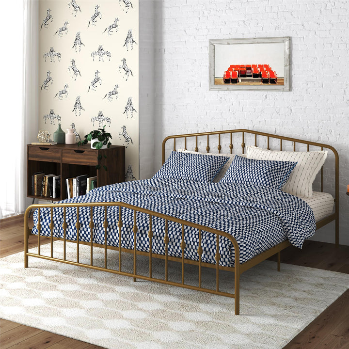 Bushwick Metal Bed - Gold - King