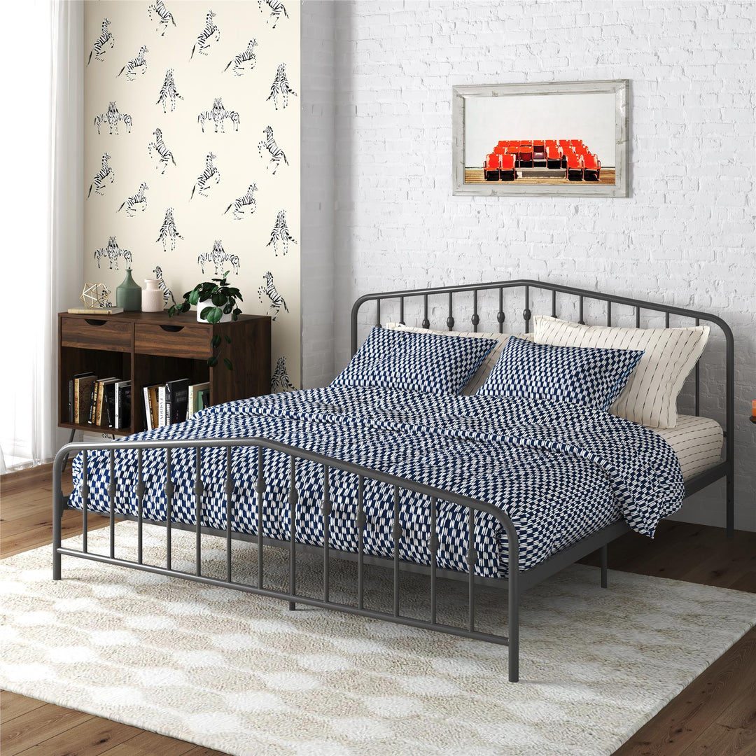 Bushwick Metal Bed - Gray - King