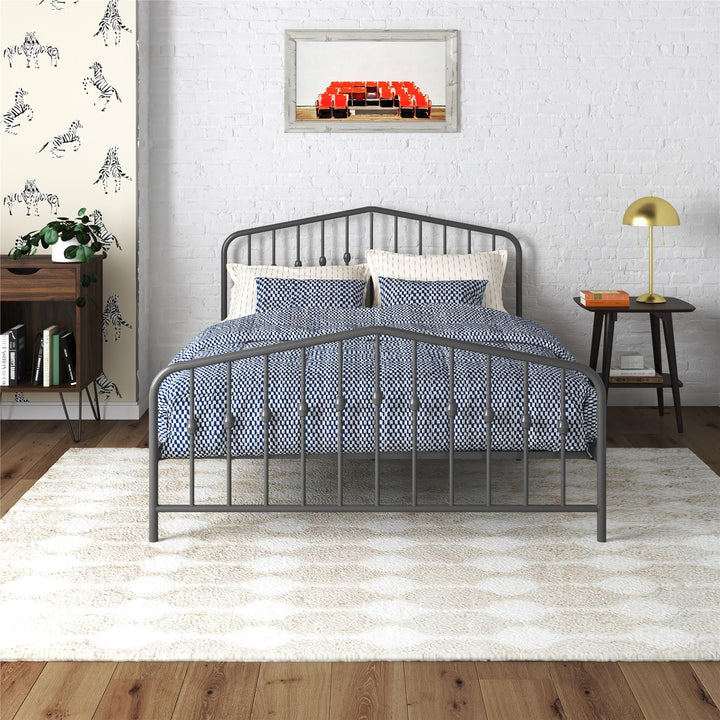 Bushwick Metal Bed - Gray - Queen