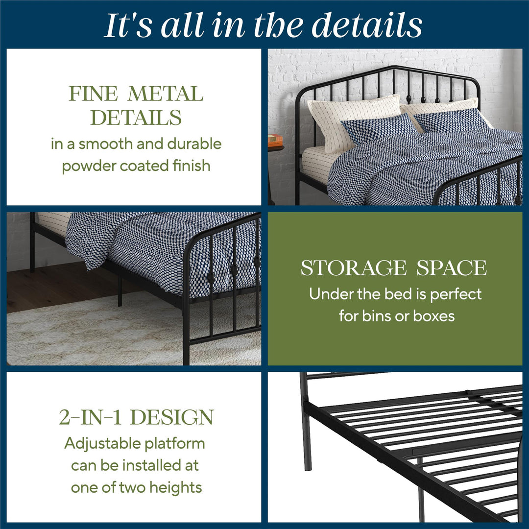 Bushwick Metal Bed - Black - Queen