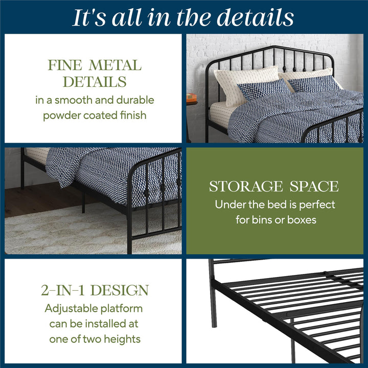 Bushwick Metal Bed - Black - Queen