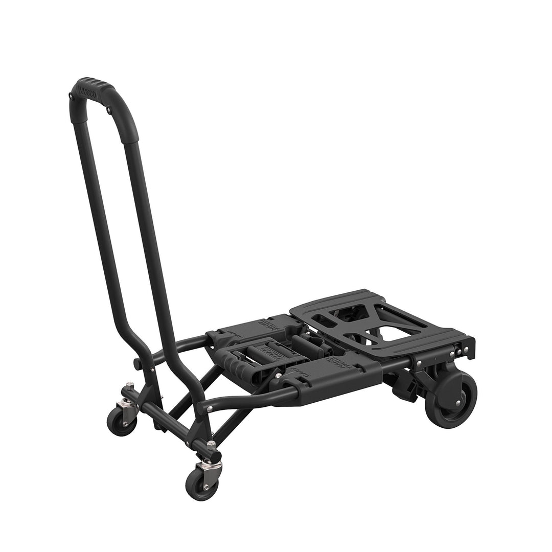 Shifter 2 in 1 Folding Hand Truck/Cart, Black, Large Toe Plate - Black