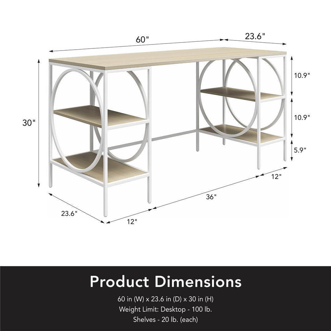 Strafford Double Pedestal Desk - Pale Oak
