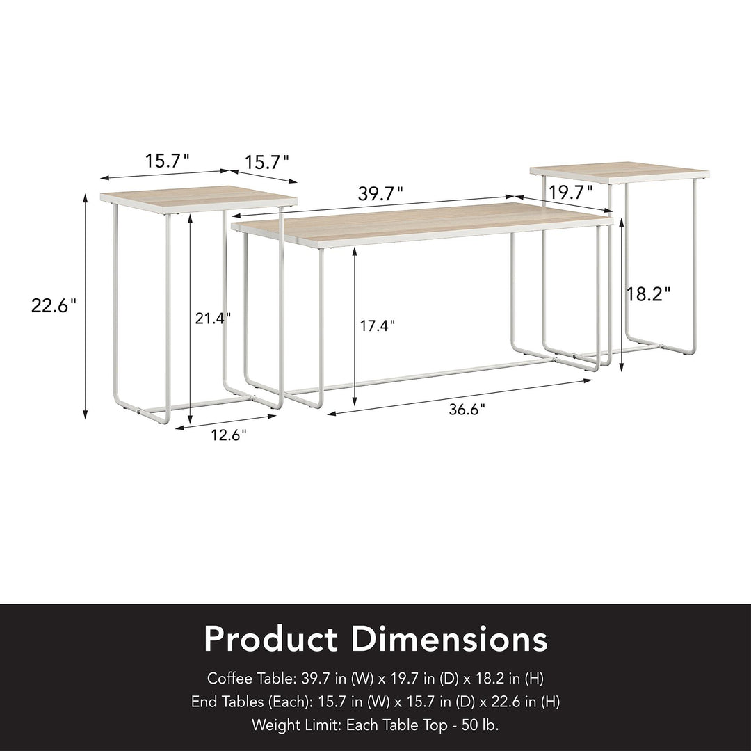 Kently Coffee and End Table Set - Natural