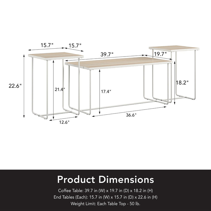 Kently Coffee and End Table Set - Natural