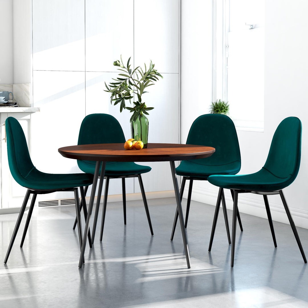 Brandon Upholstered Mid Century Modern Kitchen Dining Chairs, Set of 4 - Green