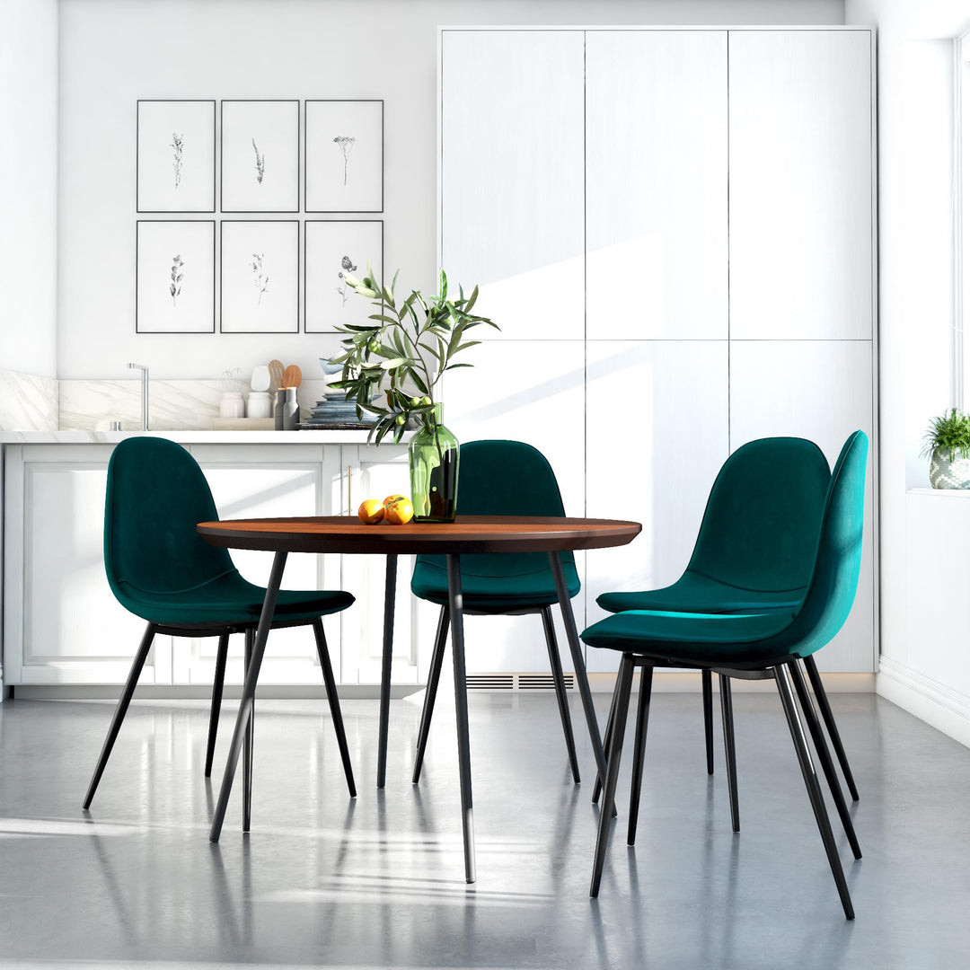 Brandon Upholstered Mid Century Modern Kitchen Dining Chairs, Set of 4 - Green