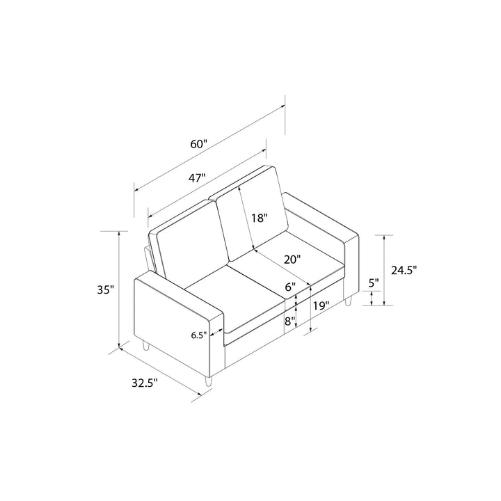 Cooper 2 Seater Linen Sofa - Beige